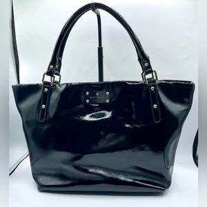 KATE SPADE Black Patent Leather Tote Bag.
